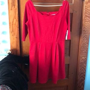 Red square neckline shirt just fab dress sz XL